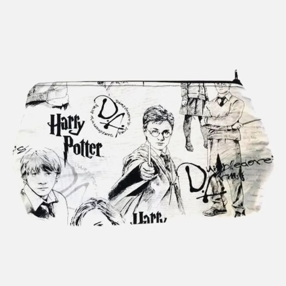 Harry Potter Sketch Print Cosmetic Pouch Makeup Bag Pencil Case Zippered